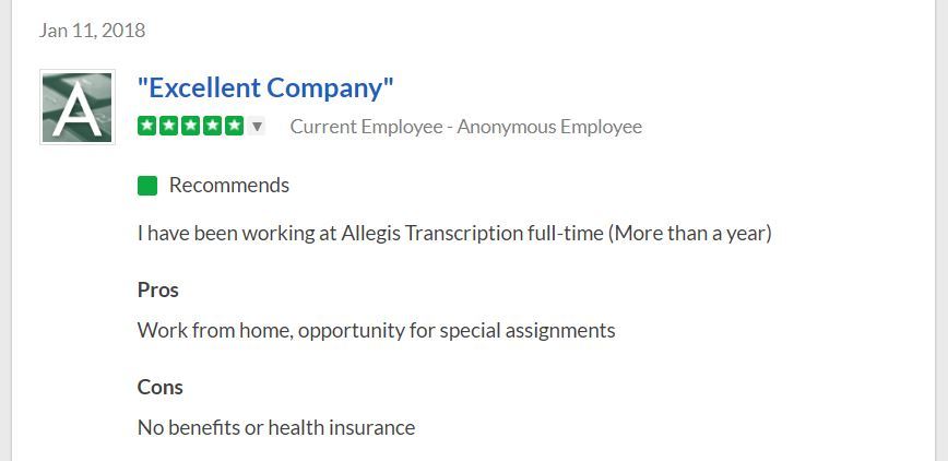 Allegis transcription review