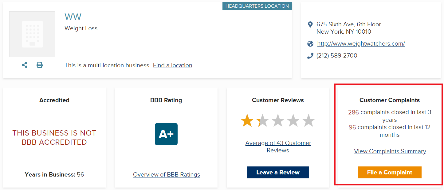 Weight Watchers Review BBB - Your Online Revenue Weight Watchers Review BBB - Your Online Revenue