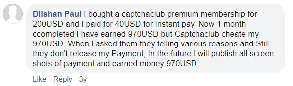 Captcha Club Review FB Negative Feedback